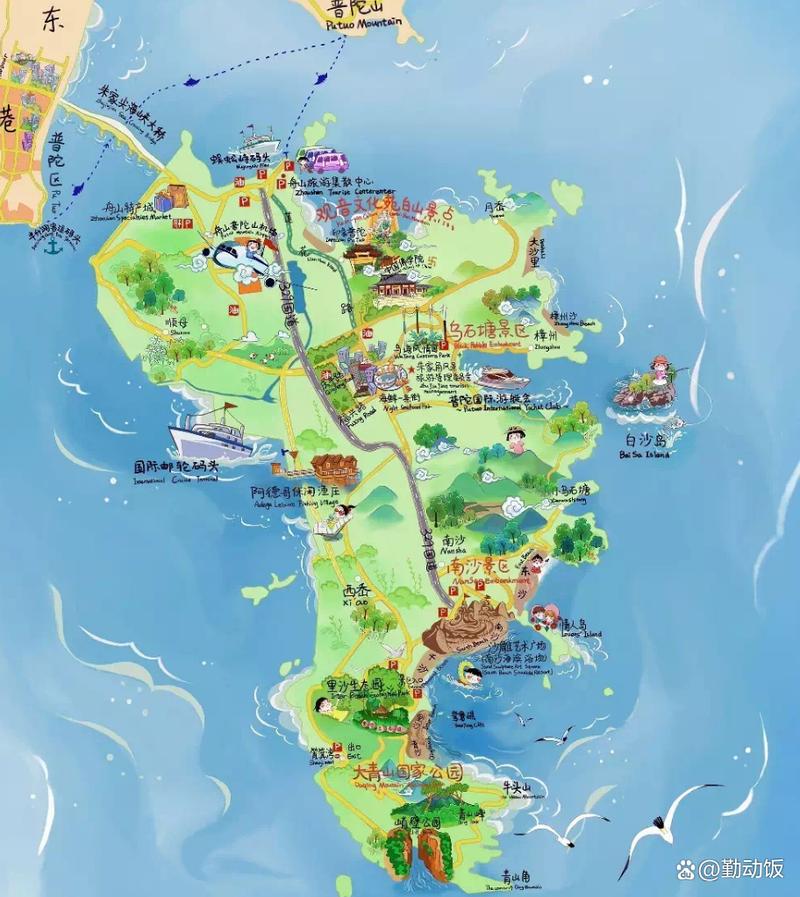 舟山旅游地图(舟山一日游最佳路线)