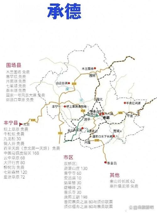 承德旅游地图（承德旅游攻略三日游最佳路线）